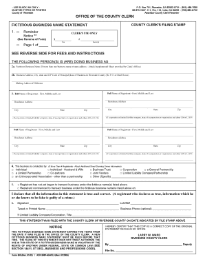 California Fictitious Business Name Statement