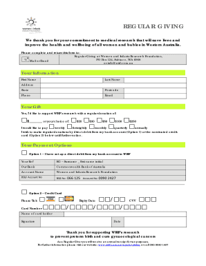 Regular Giving Donation Form