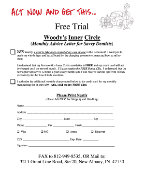 Woody's Inner Circle Membership Application