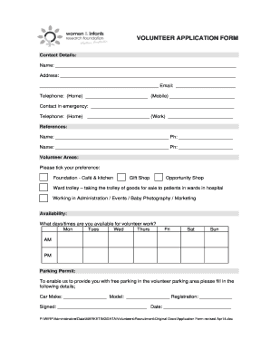 Volunteer Application Form