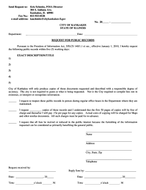 Illinois Freedom of Information Act Request Form