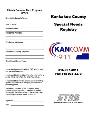 Illinois Premise Alert Program Registration Form