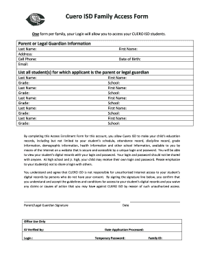 Cuero ISD Family Access Form