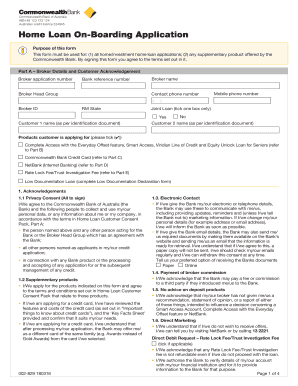 Commonwealth Bank Home Loan On-Boarding Application