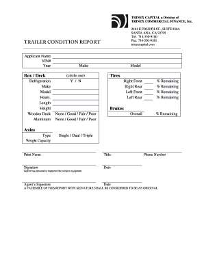 Trailer Condition Report
