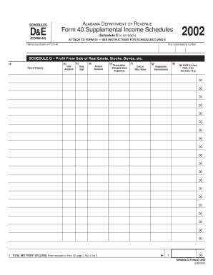 Alabama Supplemental Income Schedules