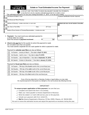 Arizona Form 141AZ ES Estate or Trust Estimated Income Tax Payment