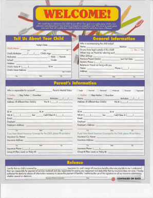 Child Dental Consent Form