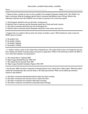 4th Grade Social Studies Core Skills Test