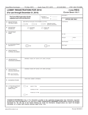 Texas Lobby Registration Form
