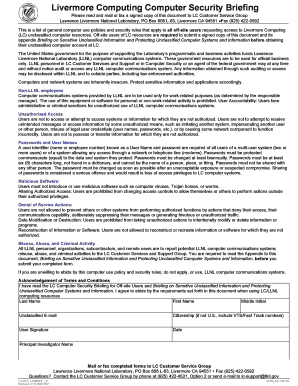Livermore Computing Security Briefing
