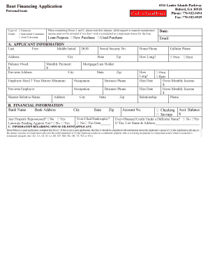 Boat Financing Application