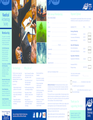 Nautical Archaeology Society Membership Payment Form