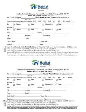Habitat for Humanity Muddy Waters Event Donation Form