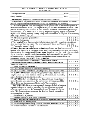 Group Presentation Guidelines and Grading