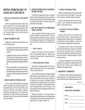 California Catholic Advance Health Care Directive
