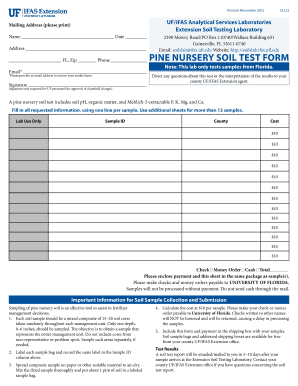 Pine Nursery Soil Test Form