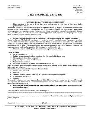 Patient Information for Ear Irrigation