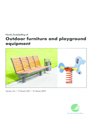 Nordic Ecolabelling of Outdoor furniture and playground - joutsenmerkki