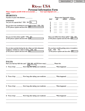 RxPERT USA Personal Information Form