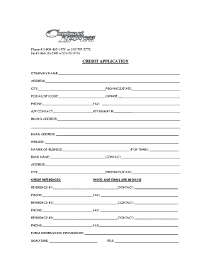Credit Application Form