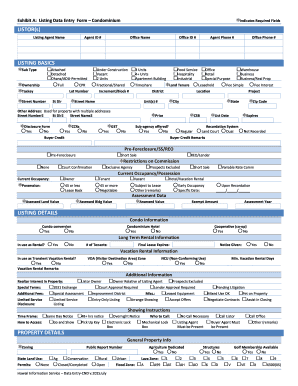 Hawaii Condominium Listing Data Entry Form