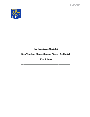 Manitoba Fixed Rate Standard Charge Mortgage Terms