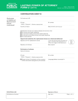Lasting Power of Attorney Form 2