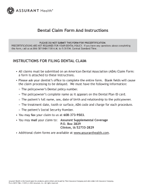 Dental Claim Form