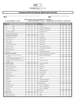 Competency Skills Self-Appraisal Form