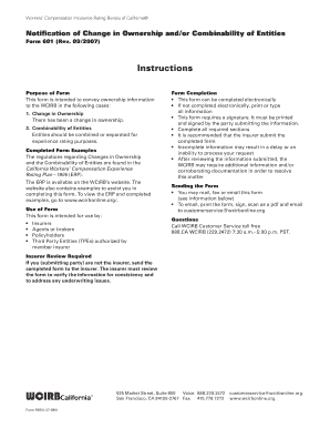 California Change in Ownership Form 601