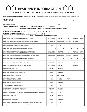 Residence Information Form