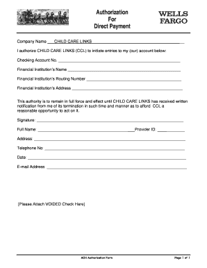 ACH Authorization Form
