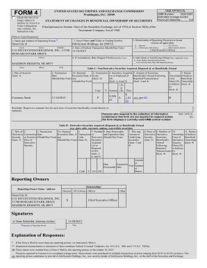 Form 4 Statement of Changes in Beneficial Ownership