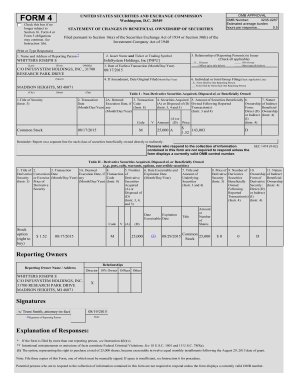 Form 4 Statement of Changes in Beneficial Ownership