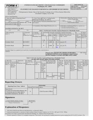 Form 4 Statement of Changes in Beneficial Ownership