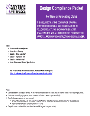 Anytime Fitness Design Compliance Packet