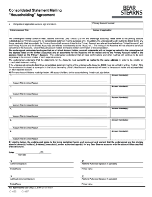 Consolidated Statement Mailing Agreement