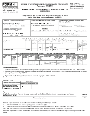 Form 4 Statement of Changes in Beneficial Ownership