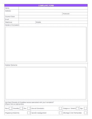 City of Glasgow College Complaint Form
