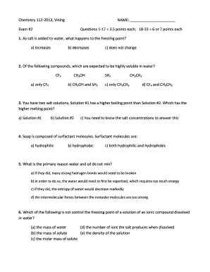 Chemistry 112 Exam 2