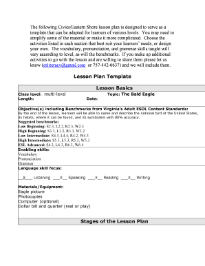 Bald Eagle Lesson Plan Template