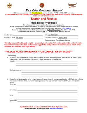 Search and Rescue Merit Badge Workbook