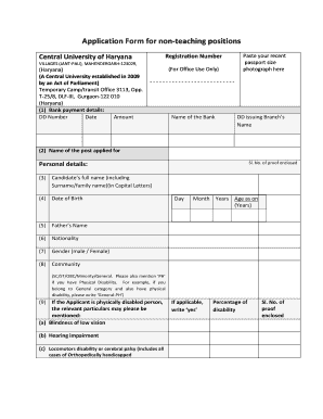 Application Form for Non-Teaching Positions