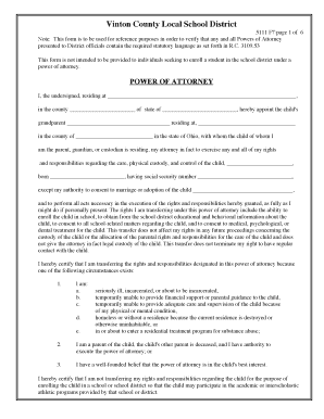 Ohio Power of Attorney for Child Care
