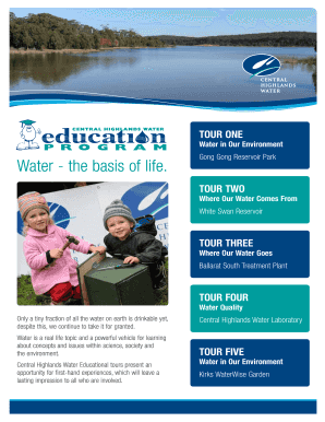 Central Highlands Water Educational Tour Booking Form