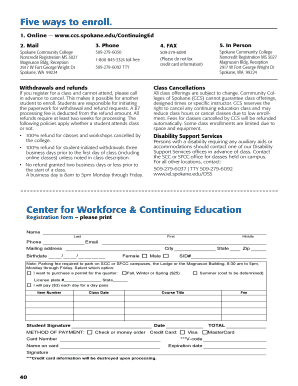 Spokane Community College Registration Form