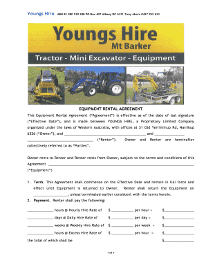 Equipment Rental Agreement