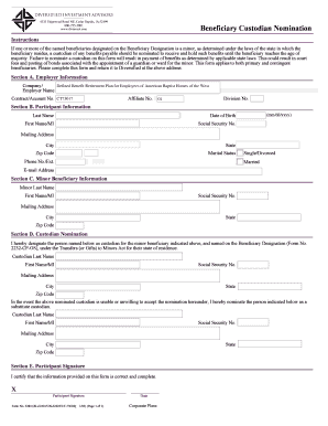 Beneficiary Custodian Nomination Form
