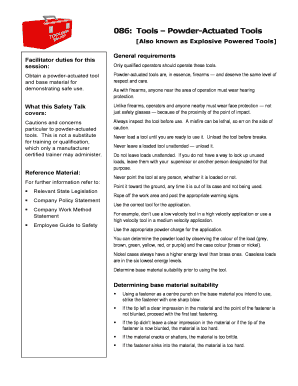Powder-Actuated Tools Safety Talk